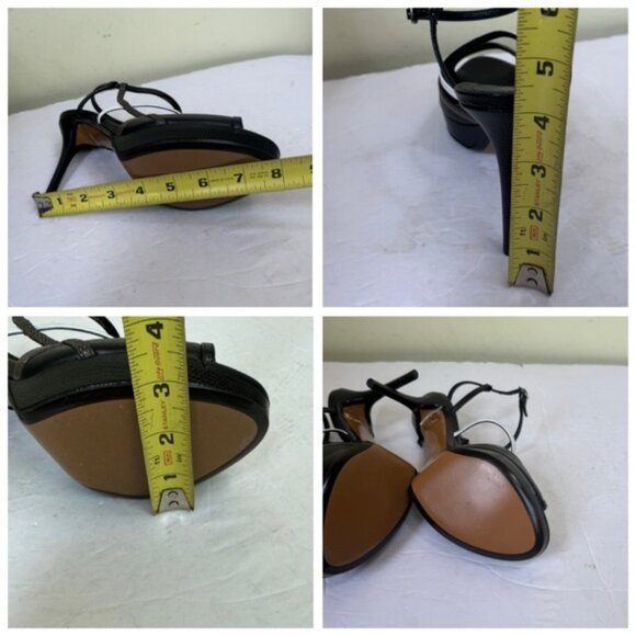 Fendi NEW Leather Logo Open Toe Strappy Platform Stiletto Heels Shoes Sandals 7 - Picture 16 of 16